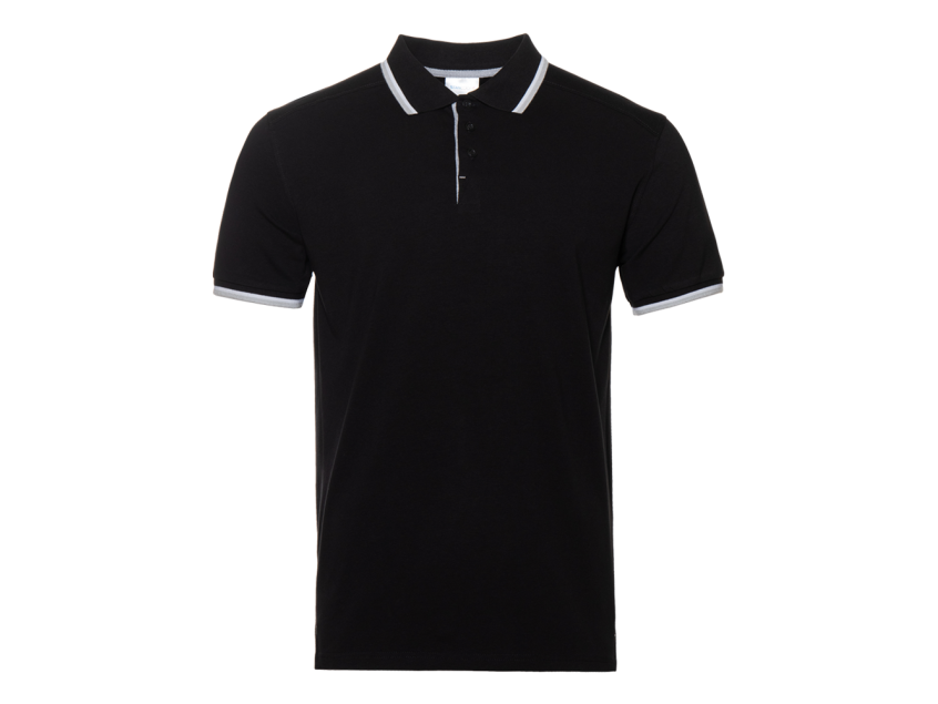 Рубашка поло унисекс STAN хлопок/эластан 200, 05, Черный с контрастом
