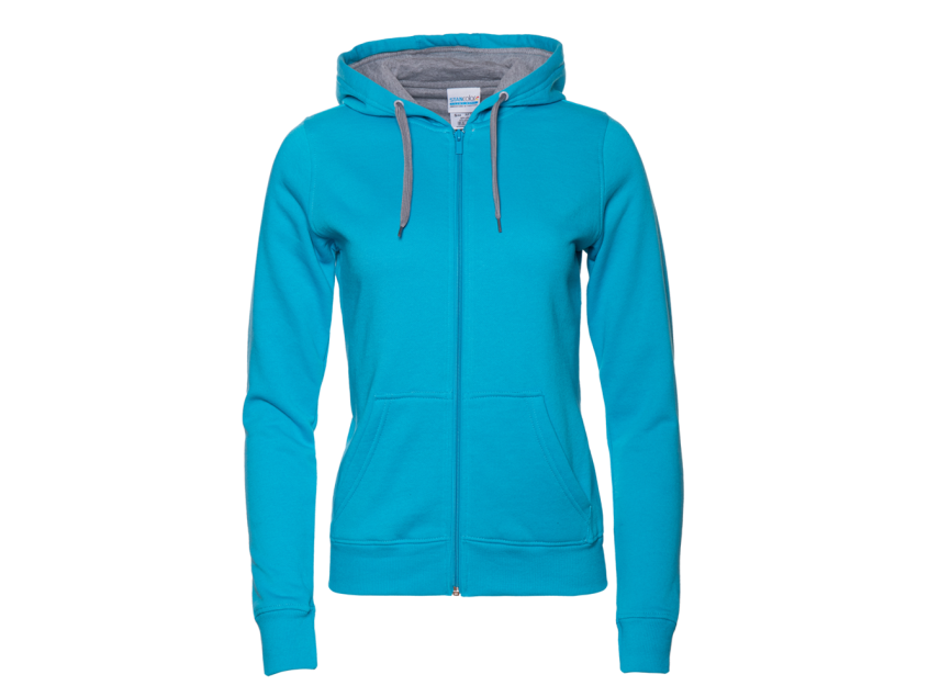 Толстовка женская STAN с капюшоном на молнии футер с начёсом 280, 17W, Бирюзовый