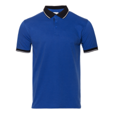 Рубашка поло унисекс STAN с контрастными деталями хлопок/полиэстер 185, 04С, Синий