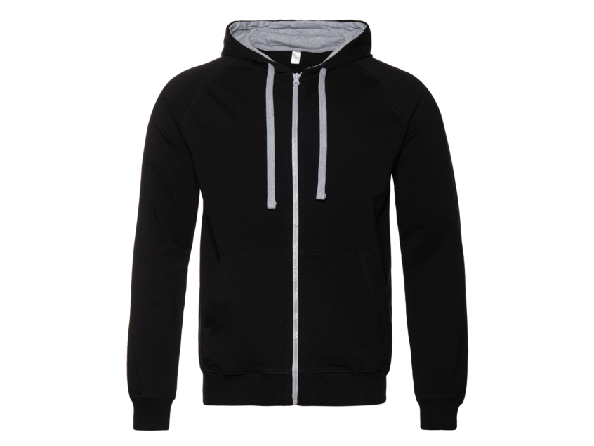 Толстовка мужская STAN с капюшоном на молнии футер без начёса 260, 61, Чёрный