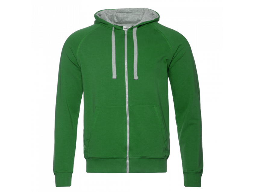 Толстовка мужская STAN с капюшоном на молнии футер без начёса 260, 61, Зелёный