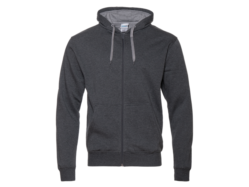 Толстовка мужская STAN с капюшоном на молнии футер с начёсом 280, 17, Тёмный меланж